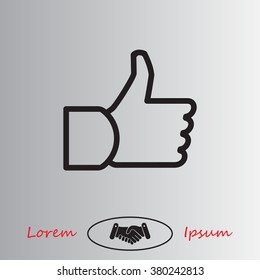 thumb up icon, vector illustration