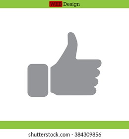 thumb up icon, vector illustration