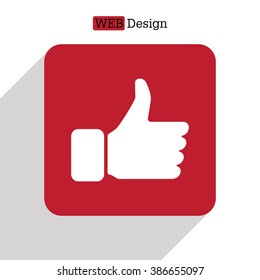 thumb up icon, vector illustration