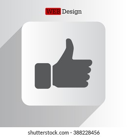thumb up icon, vector illustration