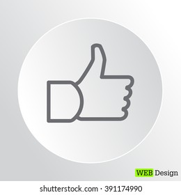 thumb up icon, vector illustration