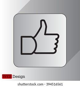 thumb up icon, vector illustration