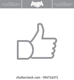 thumb up icon, vector illustration