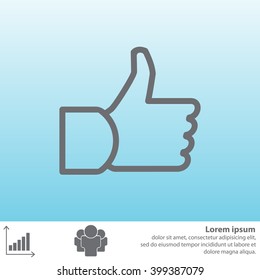 thumb up icon, vector illustration