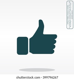 thumb up icon, vector illustration