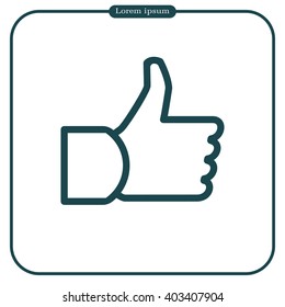 thumb up icon, vector illustration