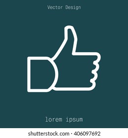 thumb up icon, vector illustration