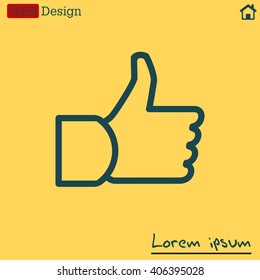 thumb up icon, vector illustration