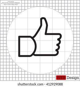 thumb up icon, vector illustration