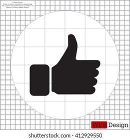 thumb up icon, vector illustration