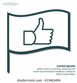 thumb up icon, vector illustration