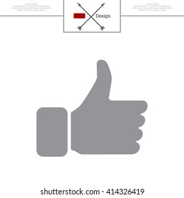 thumb up icon, vector illustration