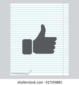 thumb up icon, vector illustration