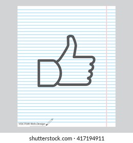 thumb up icon, vector illustration