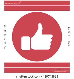thumb up icon, vector illustration