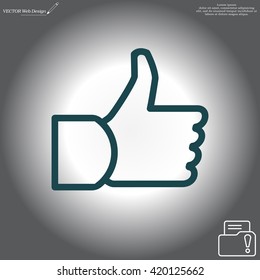 thumb up icon, vector illustration