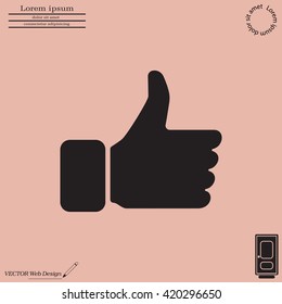 thumb up icon, vector illustration