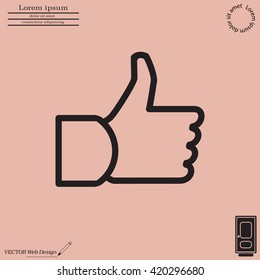 thumb up icon, vector illustration