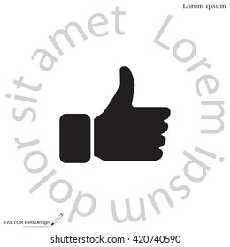 thumb up icon, vector illustration