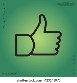 thumb up icon, vector illustration