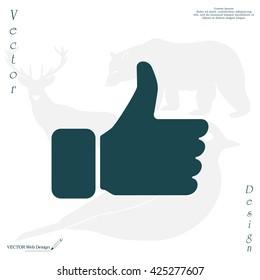 thumb up icon, vector illustration