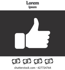 thumb up icon, vector illustration