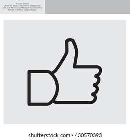 thumb up icon, vector illustration