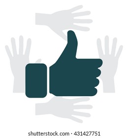 thumb up icon, vector illustration