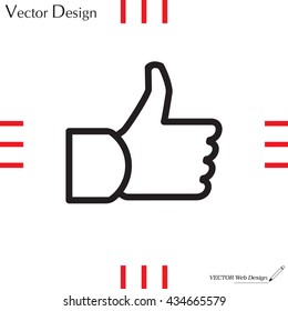 thumb up icon, vector illustration