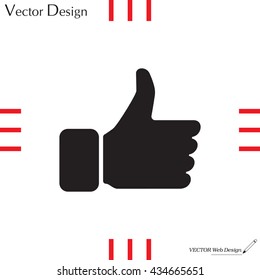 thumb up icon, vector illustration