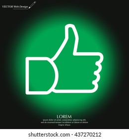 thumb up icon, vector illustration