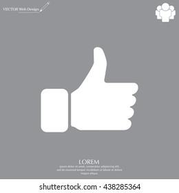 thumb up icon, vector illustration