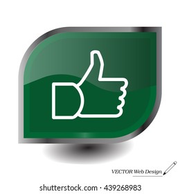 thumb up icon, vector illustration