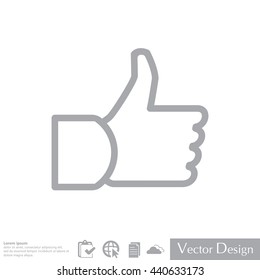 thumb up icon, vector illustration