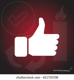 thumb up icon, vector illustration