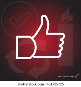 thumb up icon, vector illustration