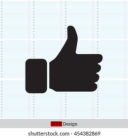 thumb up icon, vector illustration