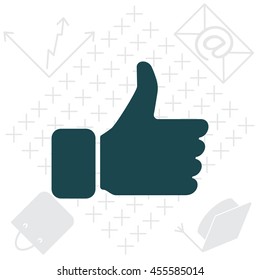 thumb up icon, vector illustration