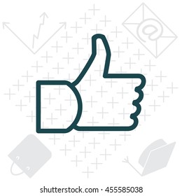 thumb up icon, vector illustration