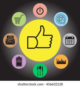 thumb up icon, vector illustration