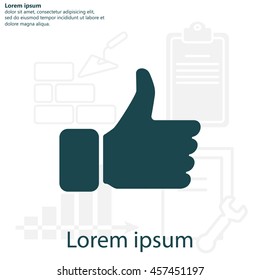 thumb up icon, vector illustration