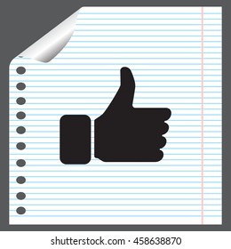 thumb up icon, vector illustration