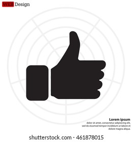 thumb up icon, vector illustration