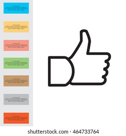 thumb up icon, vector illustration