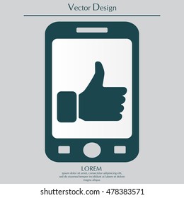 thumb up icon, vector illustration