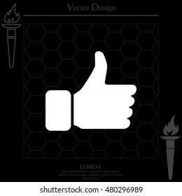 thumb up icon, vector illustration