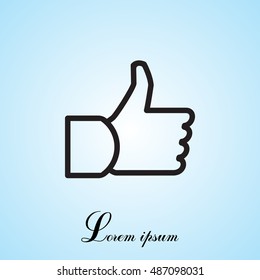 thumb up icon, vector illustration
