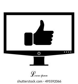 thumb up icon, vector illustration