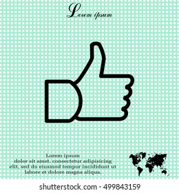thumb up icon, vector illustration