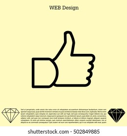 thumb up icon, vector illustration